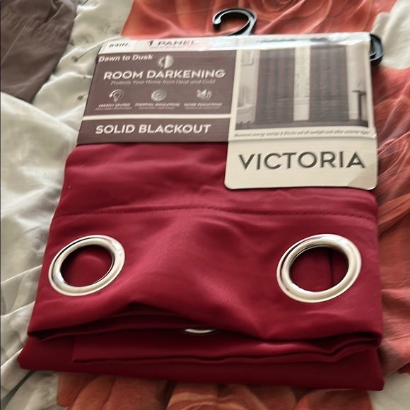 Victoria Red Solid Blackout Curtain Panel - Picture 1 of 1